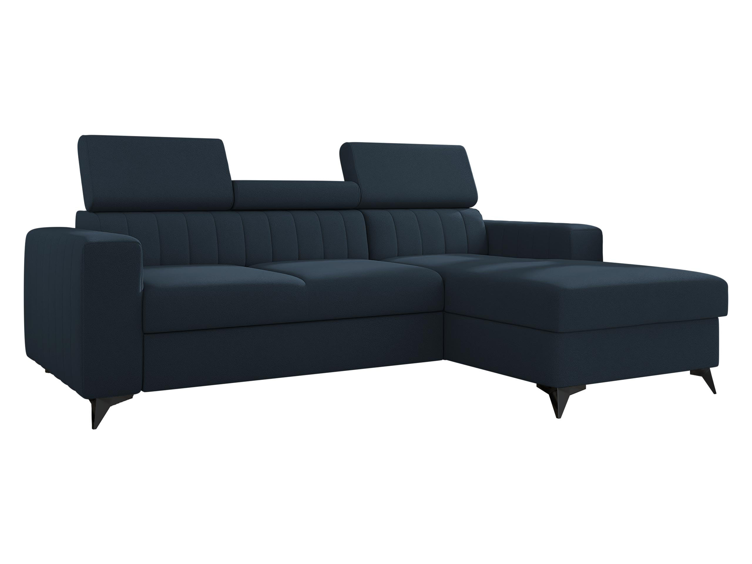 ECKSOFA Milano, Seite: Rechts 2R+LC - Schwarz/Dunkelblau, Holz/Textil (236/172cm) - MIRJAN24