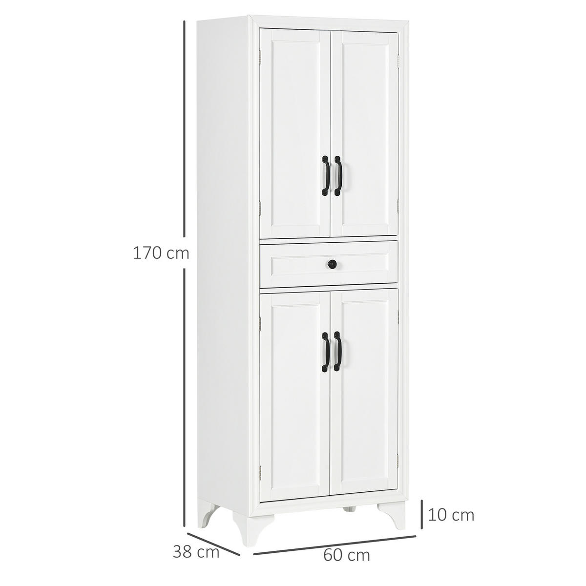 HIGHBOARD DE-11042 4 Türen & 1 Schublade mit verstellbaren Böden Weiß - Weiß, Holzwerkstoff (38/170/60cm) - ComfortXL