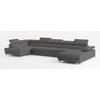 WOHNLANDSCHAFT MONTIVA Grau Boucle-Stoff mit Schlaffunktion - Grau, Holz (410/89/190cm) - MASSENO