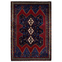 ORIENTTEPPICH handgeknüpft Afshar Rot, Blau 245/167 cm Schurwolle - Blau/Rot, Textil (167/245cm) - Looma