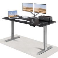 SCHREIBTISCH Elektrisch Höhenverstellbarer HomePro 180x80cm Grau/Schwarz mit Memory-Funktion, Anti-Kollisions Technologie - Schwarz/Grau, Holzwerkstoff (80/180/62cm) - Desktronic