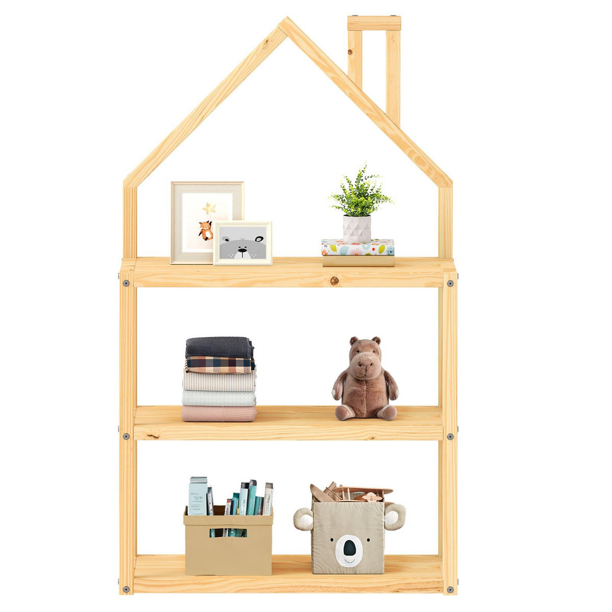 REGAL LENISE natur - Naturfarben, Holz (83/140/24cm) - IDIMEX