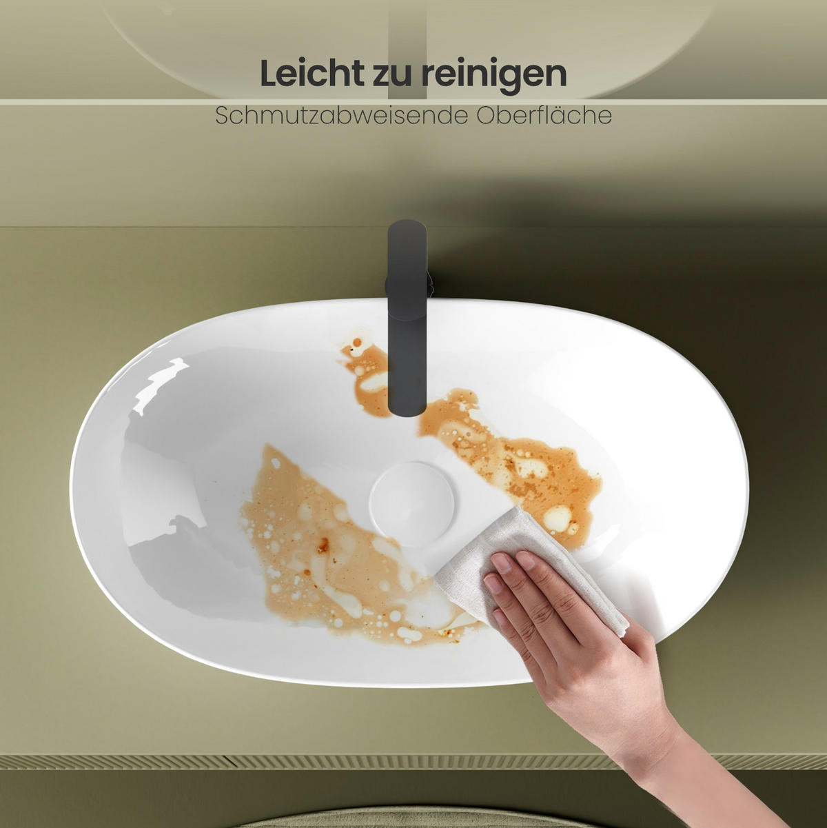 WASCHBECKEN mit pflegeleichter Oberfläche Weiß 61,5 / 36 / 15,5 cm - Weiß, Keramik (36/15.5/61.5cm) - EMKE