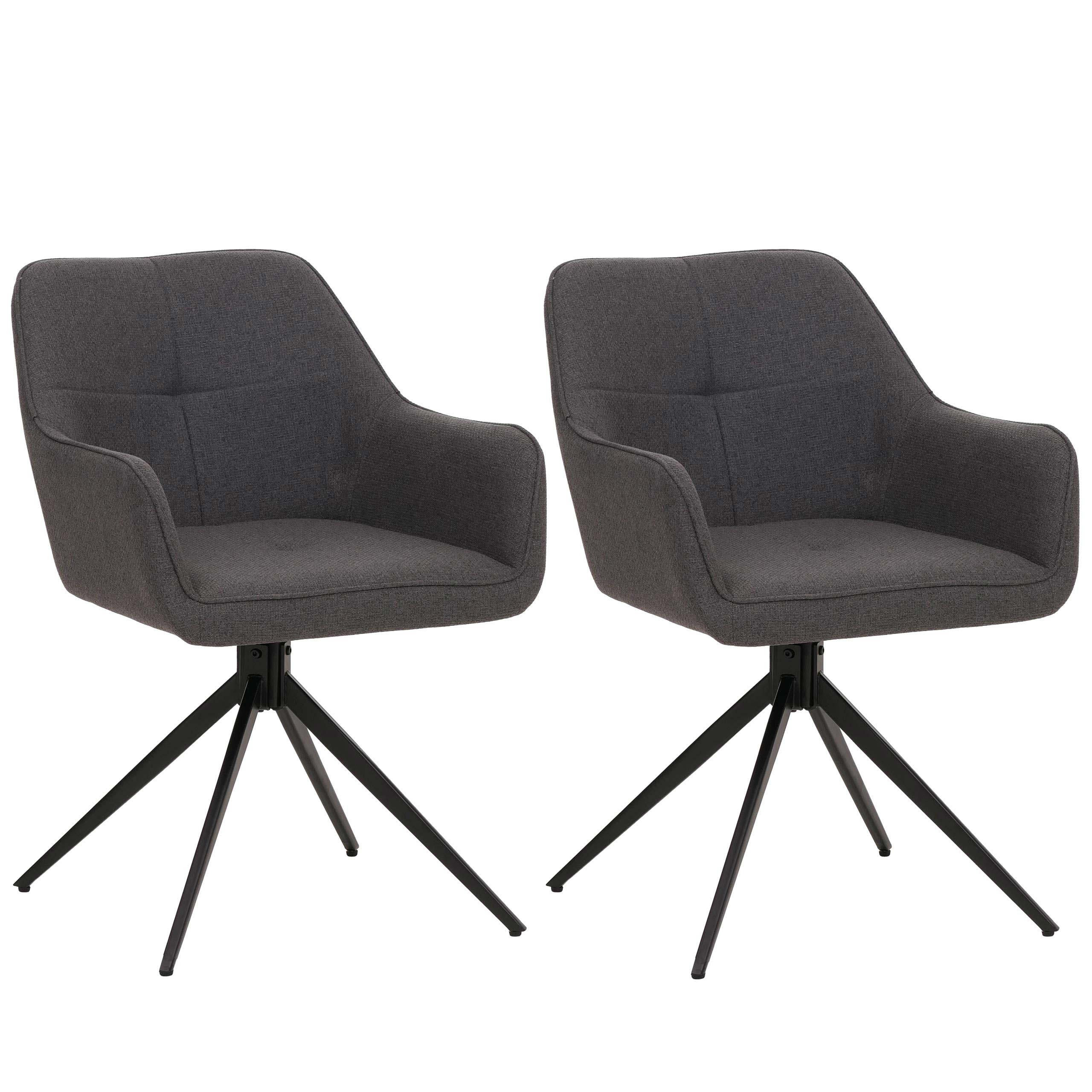 JÍDELNÍ ŽIDLE Černá, šedá, sada 2 ks - šedá/černá, textil (53/80/59cm) - MCW