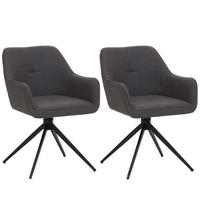 JÍDELNÍ ŽIDLE Černá, šedá, sada 2 ks - šedá/černá, textil (53/80/59cm) - MCW