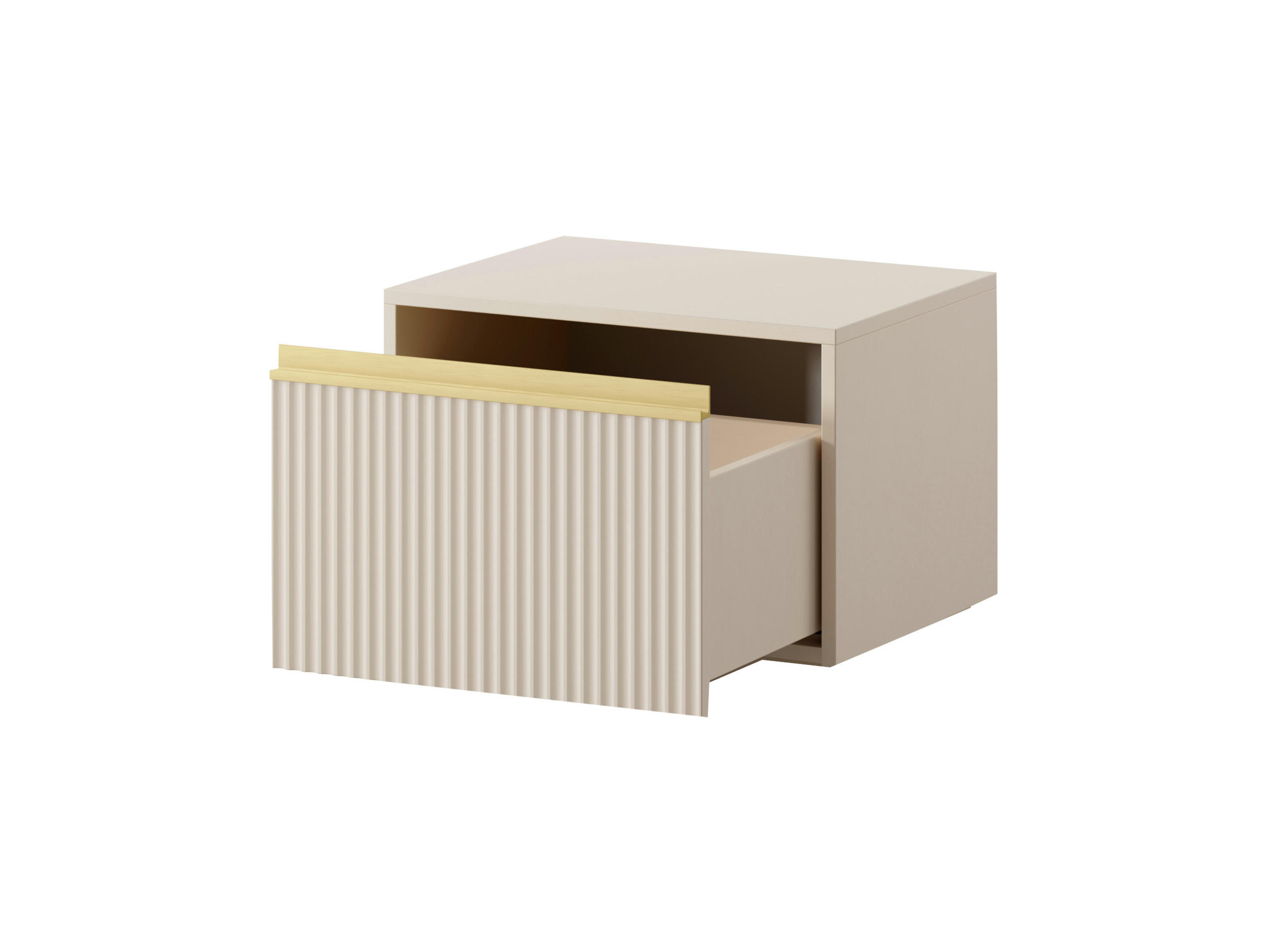 NACHTTISCH - Hängender Nachttisch Delu S54 - Beige - Beige, Holzwerkstoff (54/42/39cm) - Möblo