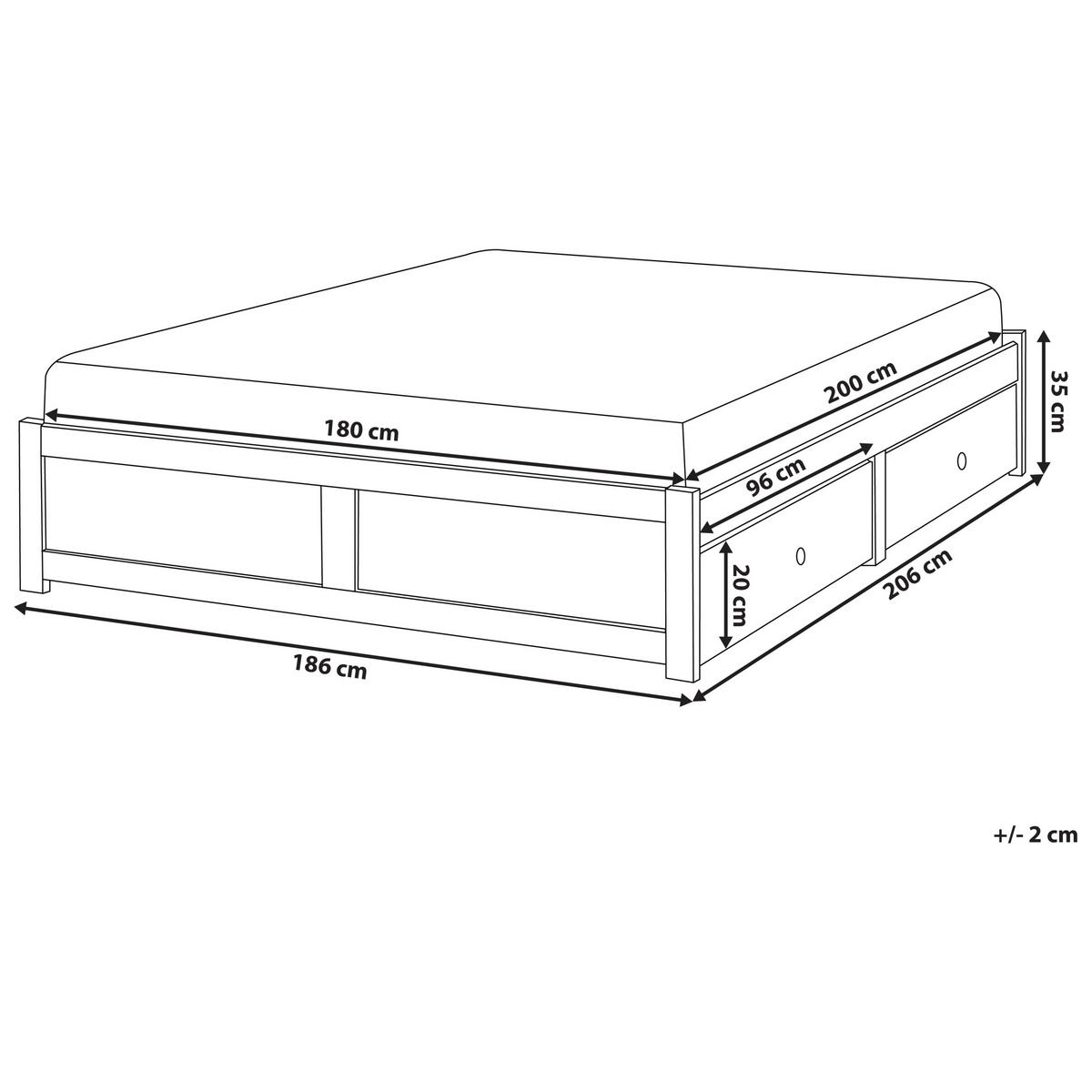 BETT 180/200 cm Weiß Brux - Weiß, Holzwerkstoff (180/200cm) - Beliani