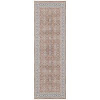 LÄUFER waschbar, mit floralen Ornamenten, VERNANTE in Terrakotta-Creme, 80 x 150 cm - Rot, Textil (80/150cm) - KADIMA DESIGN