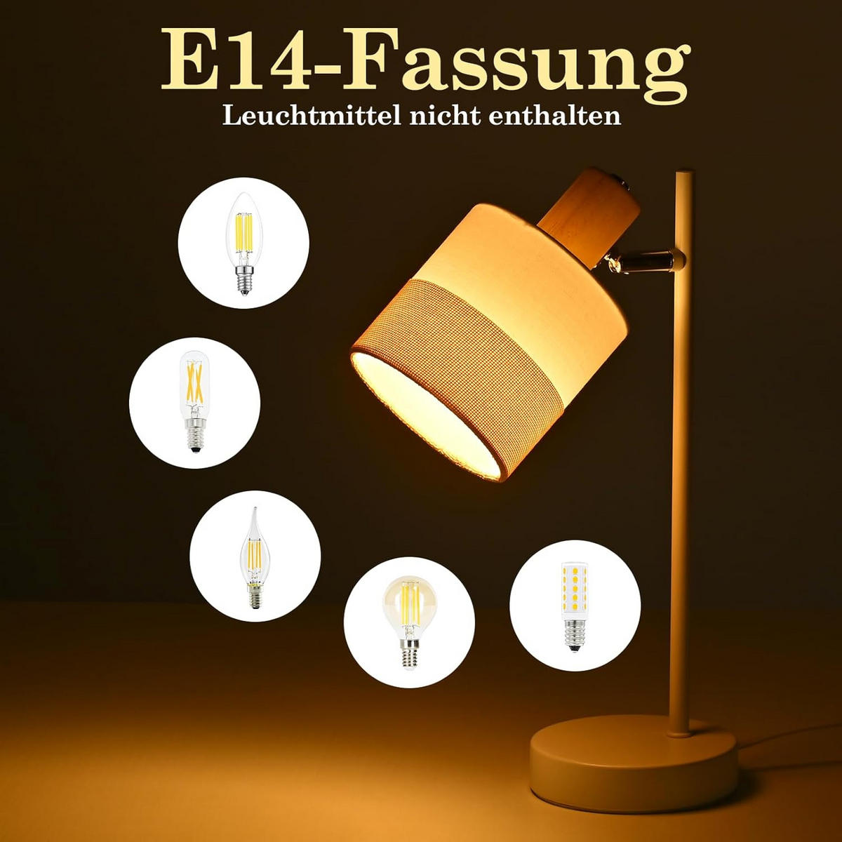 TISCHLEUCHTE BRAUN Ⅲ 16/12/36 cm - Weiß, Metall (16/12/36cm) - Nettlife