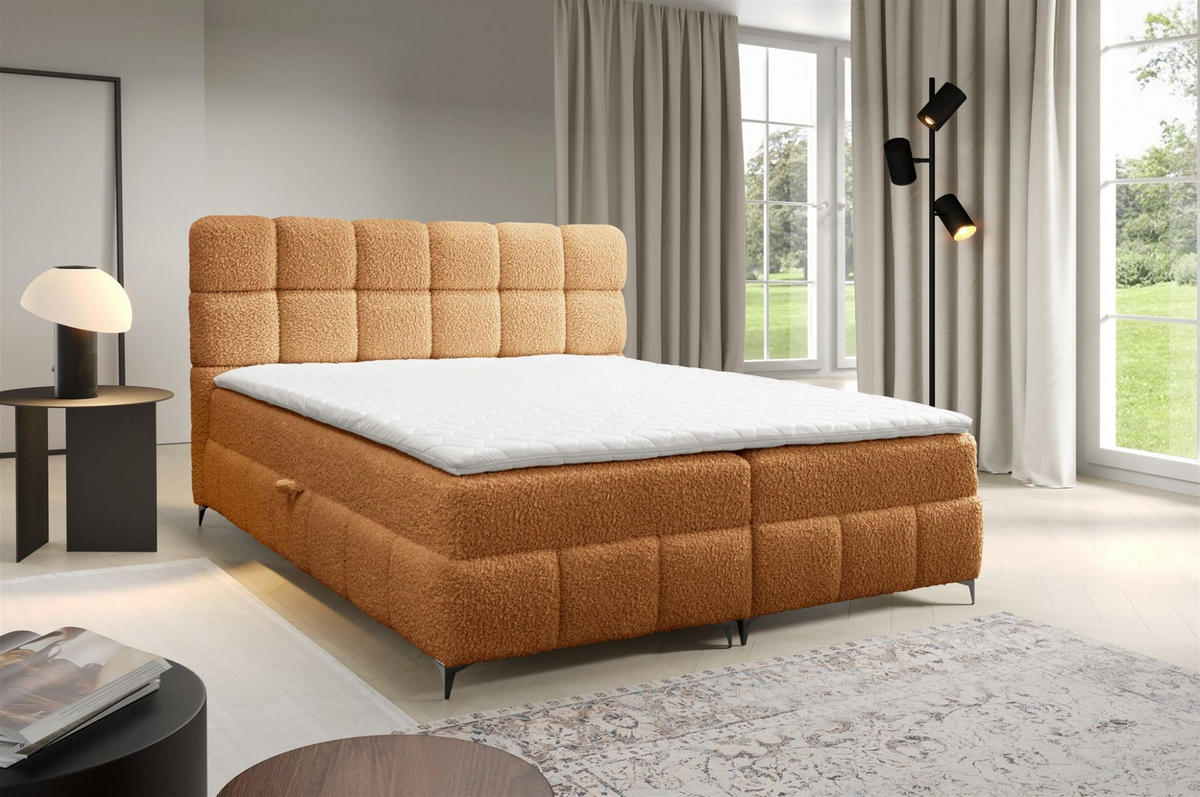 BOXBETT Sophie In Rolf - Honig, Holzwerkstoff/Textil (160/200cm) - Fun Möbel