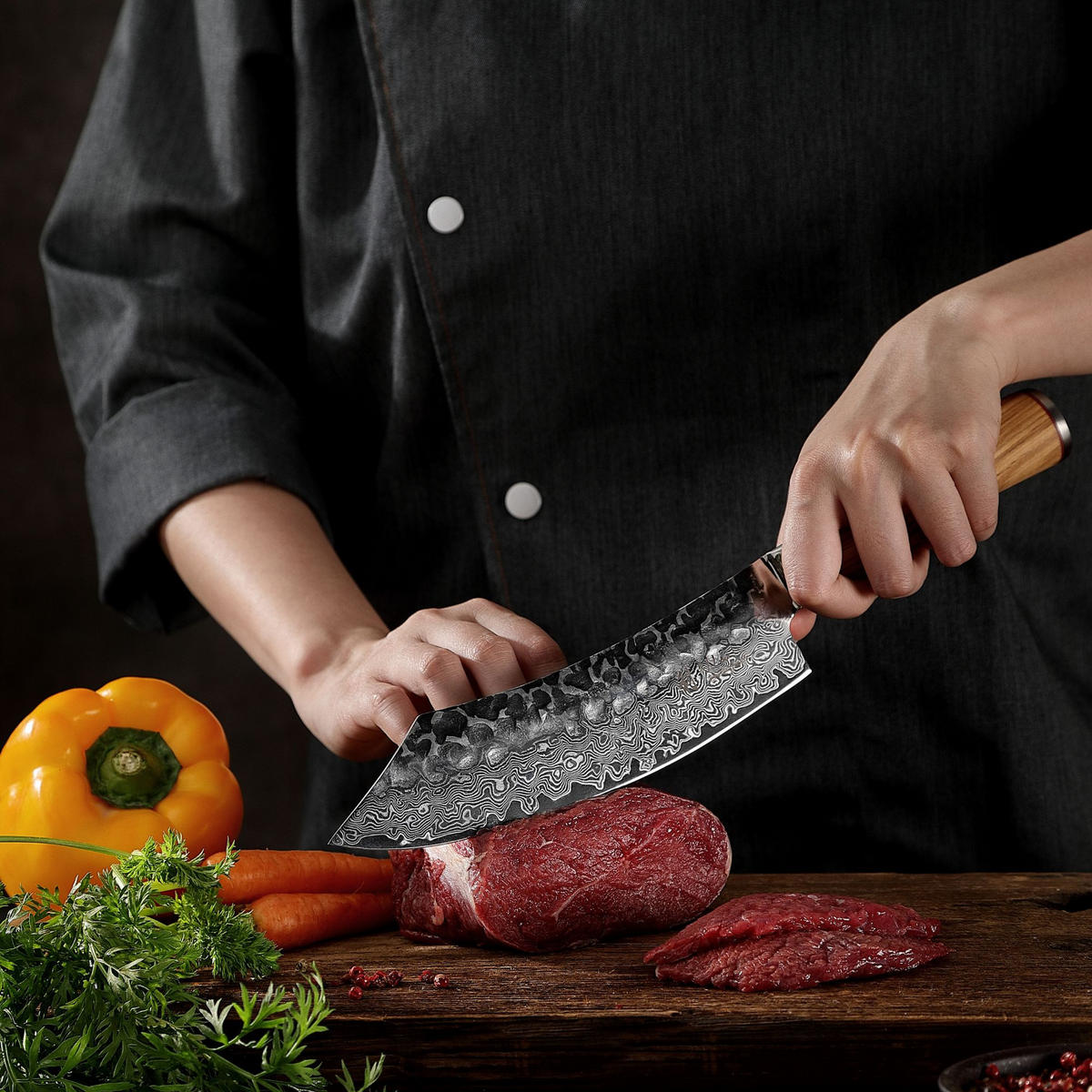 BLOCKMESSER 20 cm - Braun, Holz/Metall (35cm) - Wakoli