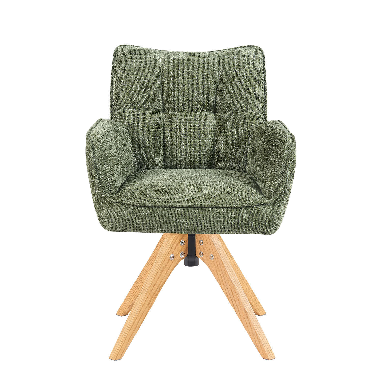 DREHSTUHL Mika-Theo - Honigeiche/Grün, Eichenholz/Holz (59/84/66cm) - DUBI Möbel