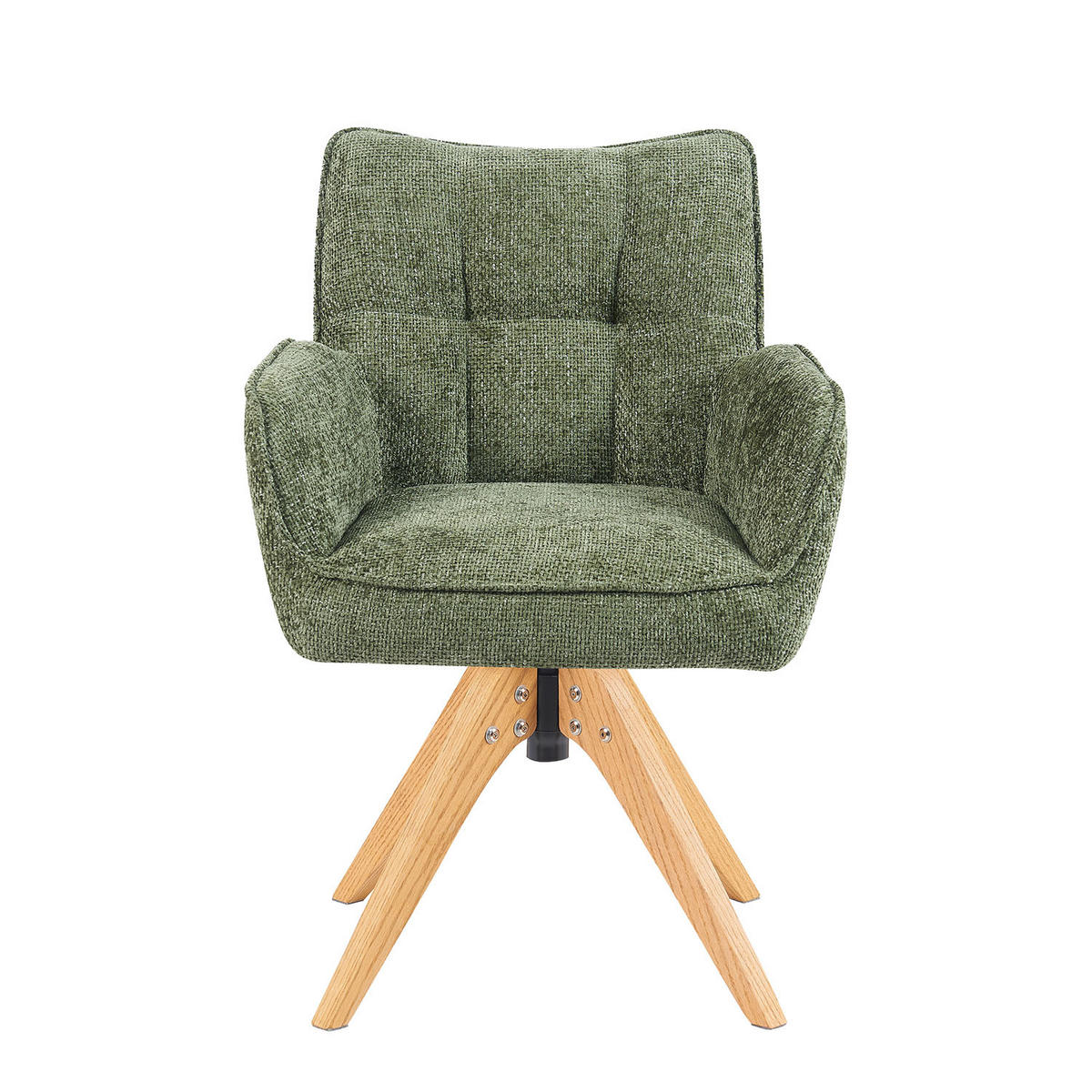 DREHSTUHL Mika-Theo - Honigeiche/Grün, Eichenholz/Holz (59/84/66cm) - DUBI Möbel