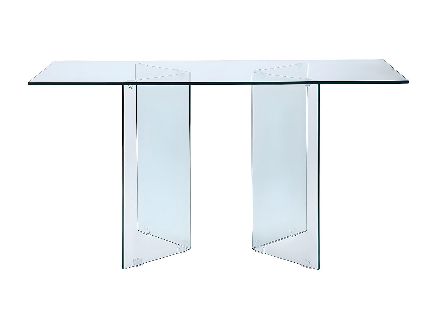 SCHREIBTISCH - 140 cmcm x 60 cmcm - Glas - Transparent - CLARISSA - Transparent, Glas (60/140/75cm) - Vente-Unique