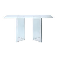 SCHREIBTISCH - 140 cm x 60 cm - Glas - Transparent - CLARISSA - Transparent, Glas (60/140/75cm) - Vente-Unique