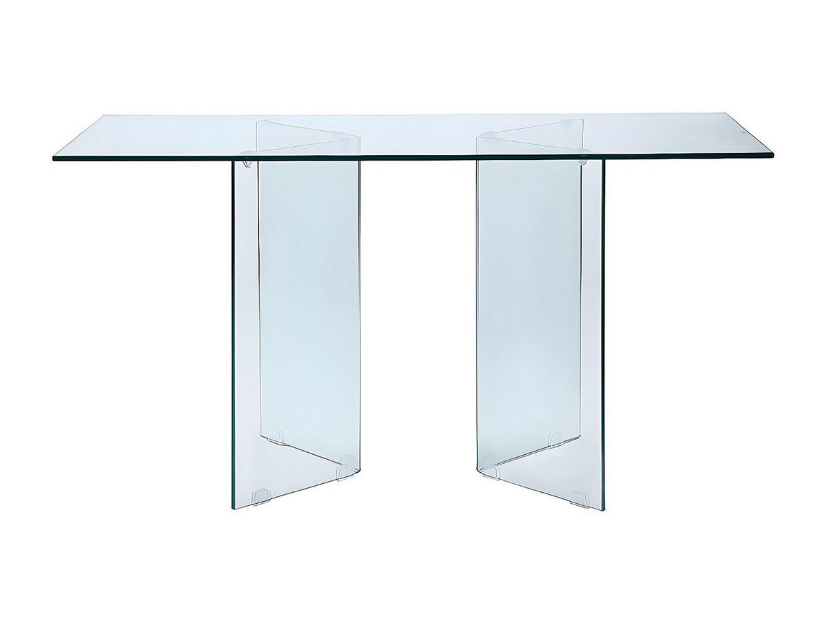 SCHREIBTISCH - Sicherheitsglas - CLARISSA - Transparent, Glas (60/140/75cm) - Vente-Unique