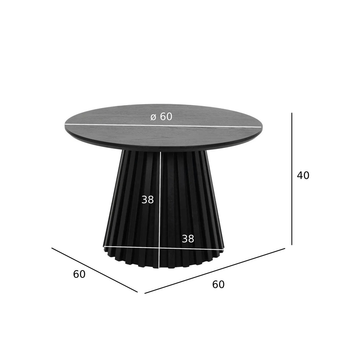 COUCHTISCH rund Schwarz 60/60/40 cm - Schwarz, Holzwerkstoff (60/60/40cm) - Furnhouse