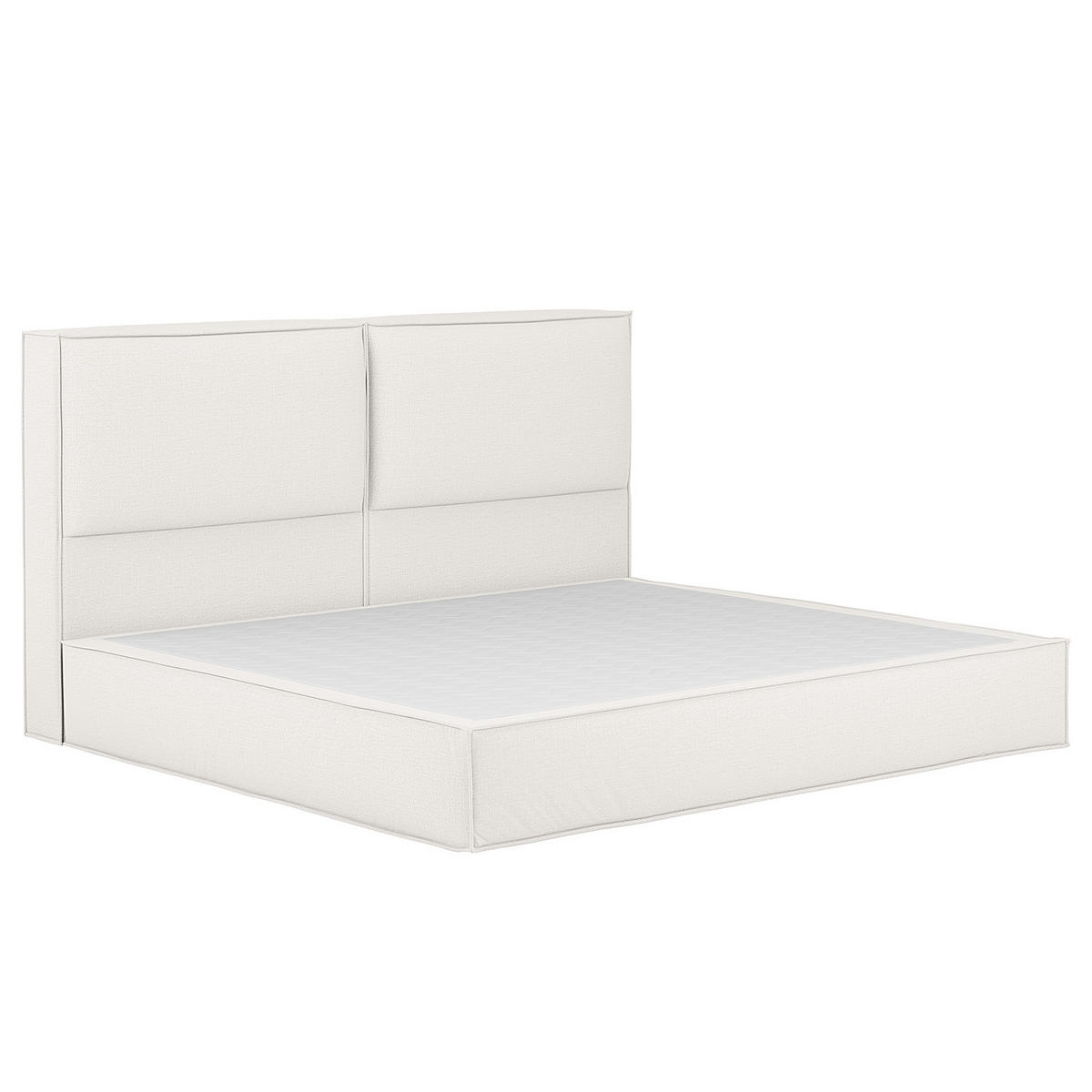 FAMILIENBETT - Boxspringbett - Flachgewebe - Weiß, Textil (240/200cm) - home24