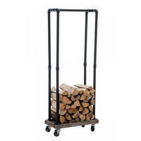 KAMINHOLZREGAL 60/30/150 cm Metall schwarz - Schwarz, Metall (60/150/30cm) - CLP