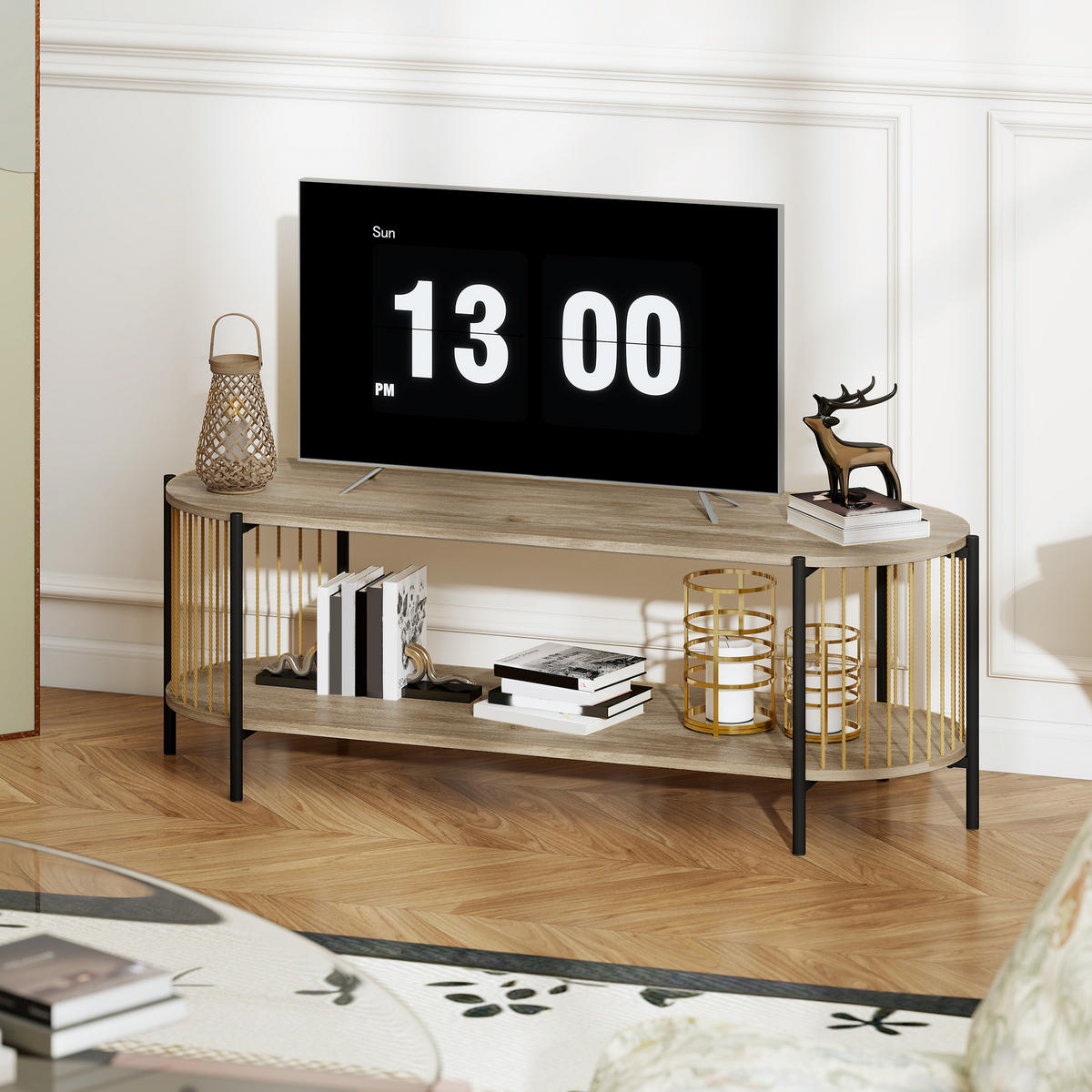 TV-MÖBEL Braun 1 Stück - Braun, Holzwerkstoff (124/41/43.5cm) - GiPP