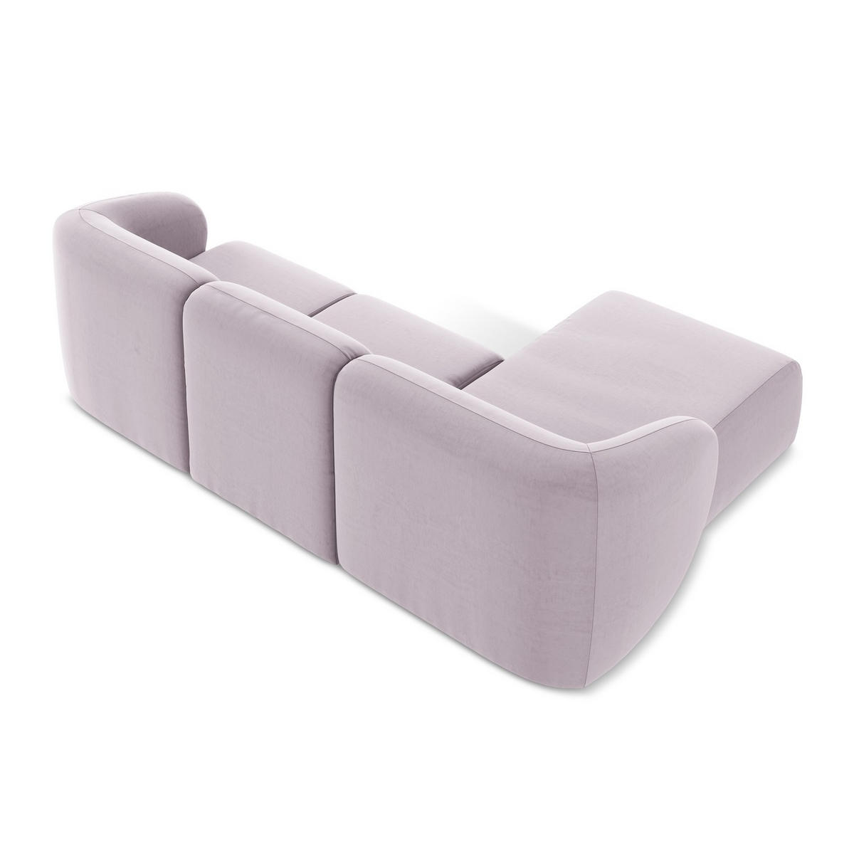 ECKSOFA Links Samt Stoff Violett - Flieder/Schwarz, Holzwerkstoff/Kunststoff (248/166cm) - LaMiaSofa