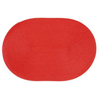PLATZSET Polypro Rot oval ca. 45x30 cm Platzdeckchen Tischset - Rot, Kunststoff (30/45cm) - TiborTex