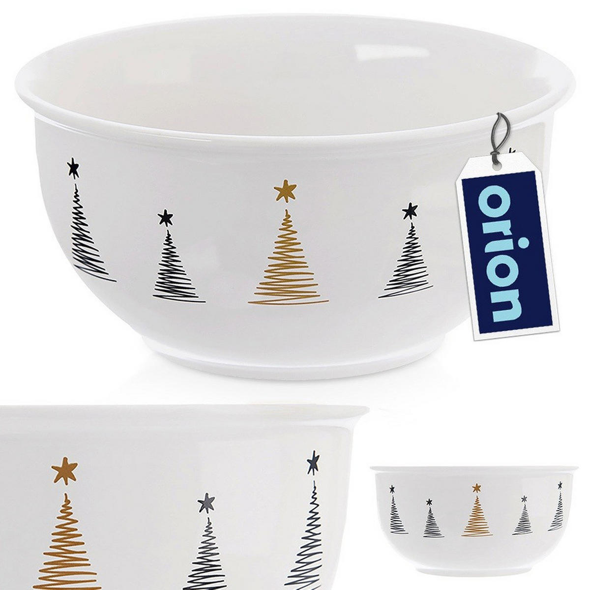 PORZELLANSCHALE Weihnachtsbaum 13,5 cm 560 ml - Weiß, Keramik (13.5/13.5/6.5cm) - Orion 