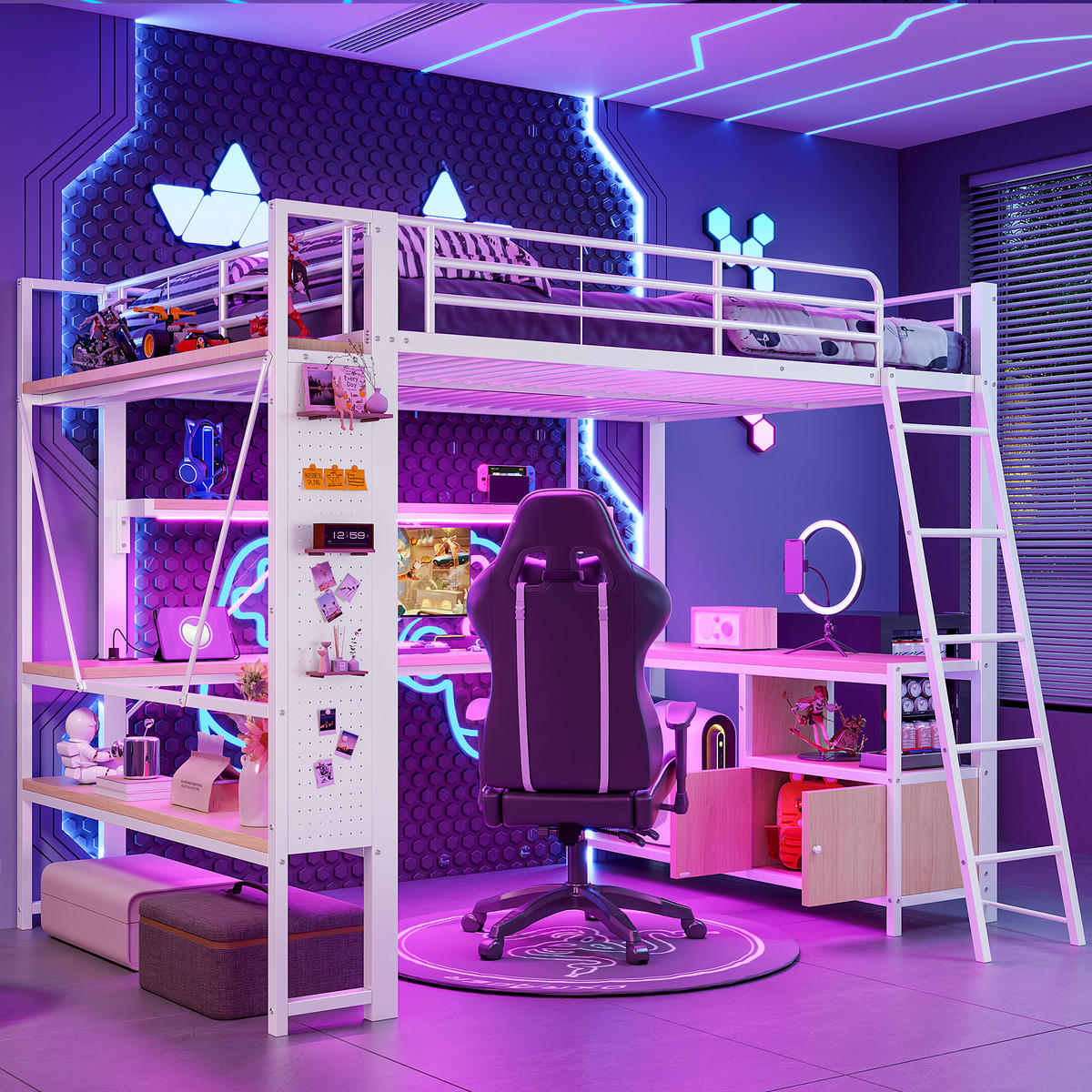 HOCHBETT Eisen 140/200 cm Weiß - Weiß, Metall - Raumix