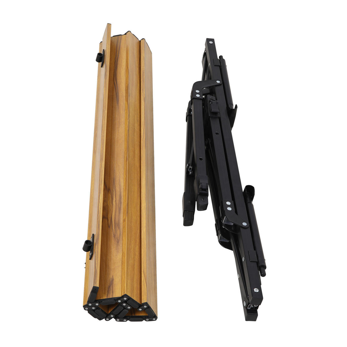 CAMPINGTISCH Höhenverstellbar Holzoptik - Naturfarben, Metall (51.5/90/68cm) - JAWINIO