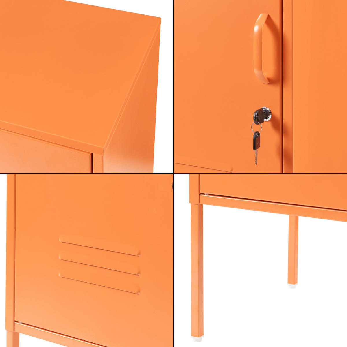 NACHTTISCH Hausjärvi - Orange, Metall (35/82/35cm) - [en.casa]