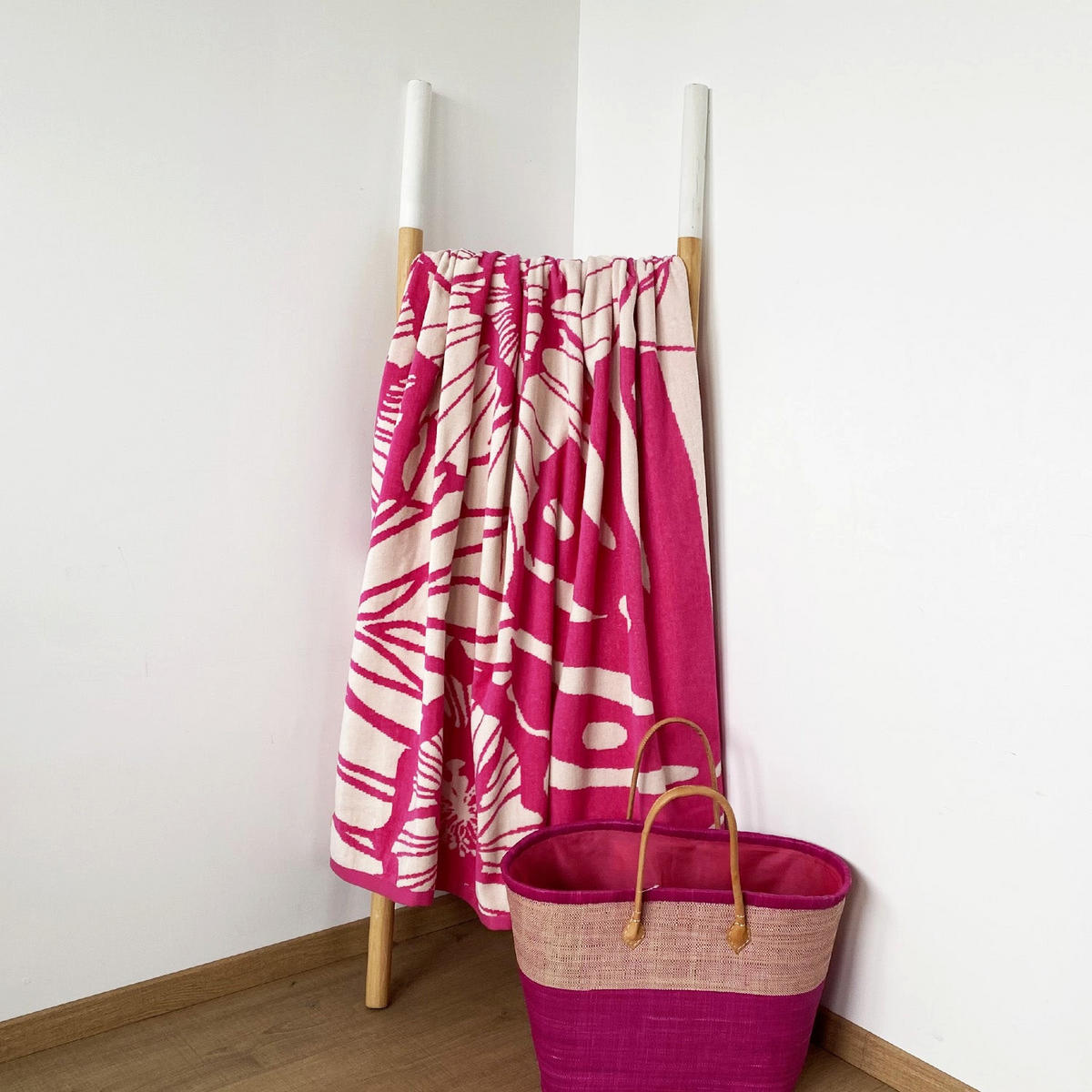 STRANDTUCH Velours-Jacquard Roza 140x180 400 g/m2 Rosa - Pink, Textil (140/180cm) - LE COMPTOIR DE LA PLAGE