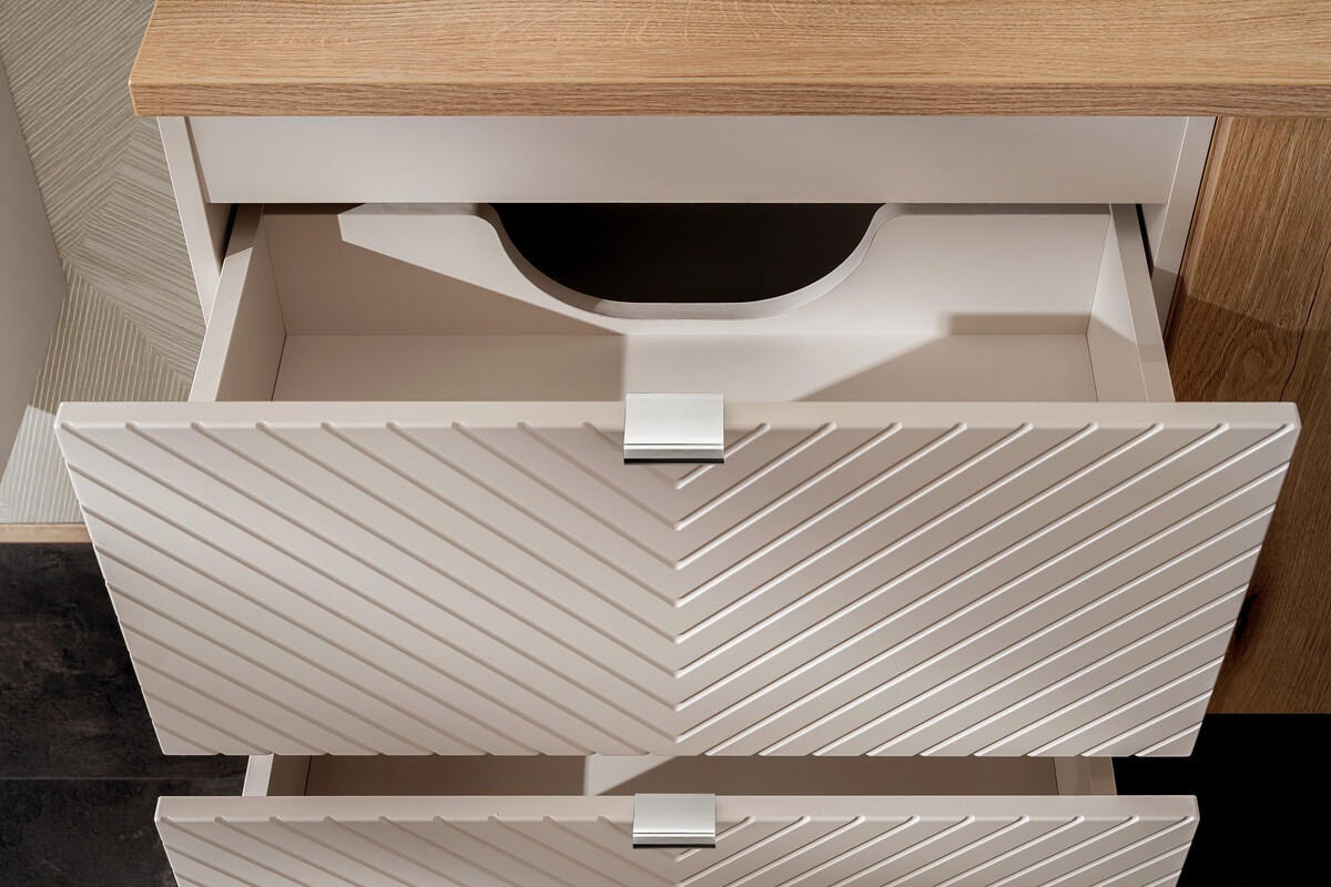 WASCHTISCHUNTERSCHRANK 2Teile - Viva Cashmere V BM284 in Kaschmir/ Matt - Kaschmir, Holz (60/57/40cm)