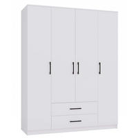 KLEIDERSCHRANK Weiß 160/205/52 - Weiß, Holzwerkstoff (160/205/52cm) - RAUMHIRSCH FURNITURE