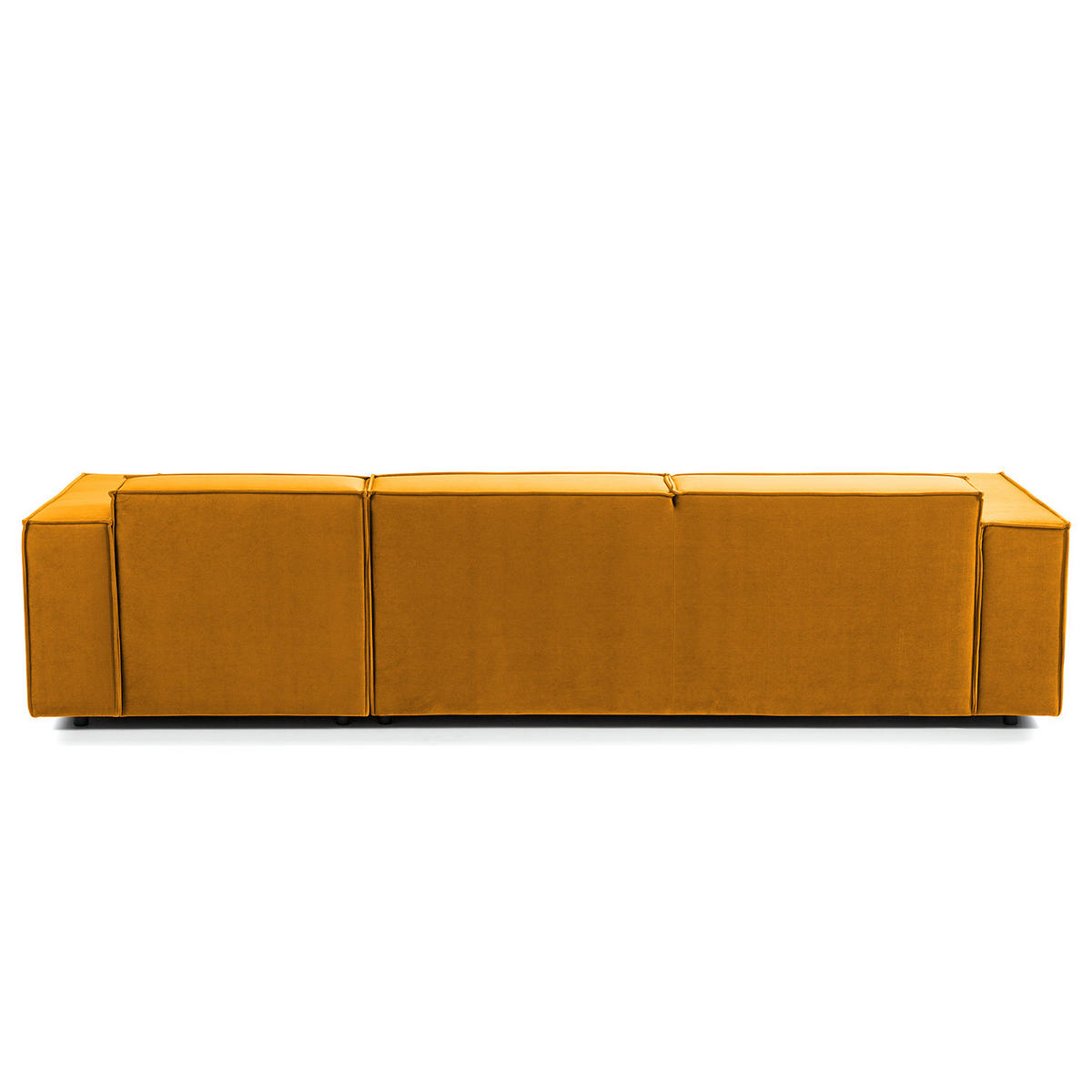 ECKSOFA mit Longchair - Gelb/Schwarz, Kunststoff/Textil (294/177cm) - home24