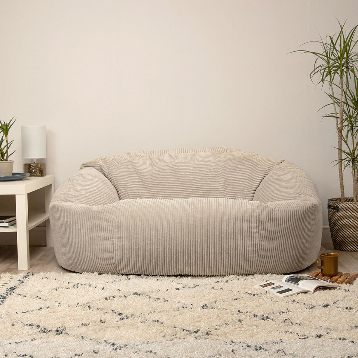 RIESENSITZSACK Flauschig Soul - Beige, Kunststoff (130/57/116cm) - icon