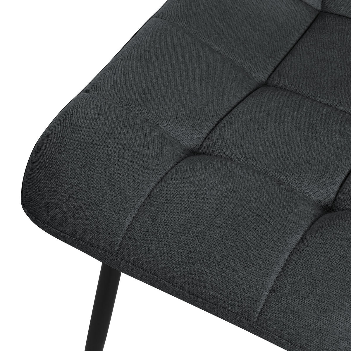 ESSZIMMERSTÜHLE 6ER-SET Anthrazit Stoffbezug - Anthrazit/Schwarz, Textil/Metall (49/89/60.5cm) - ML-DESIGN