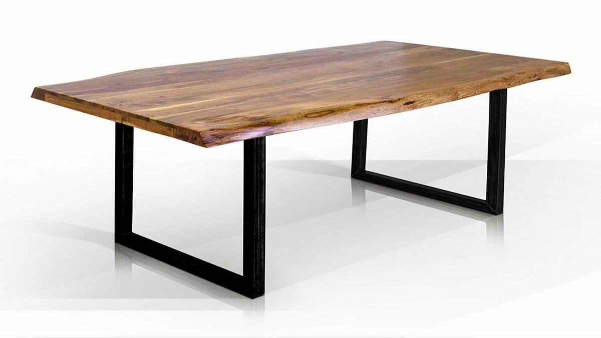 BAUMKANTENTISCH Bellary 160 - Schwarz/Akaziefarben, Holz (160/90/76cm) - Sedex