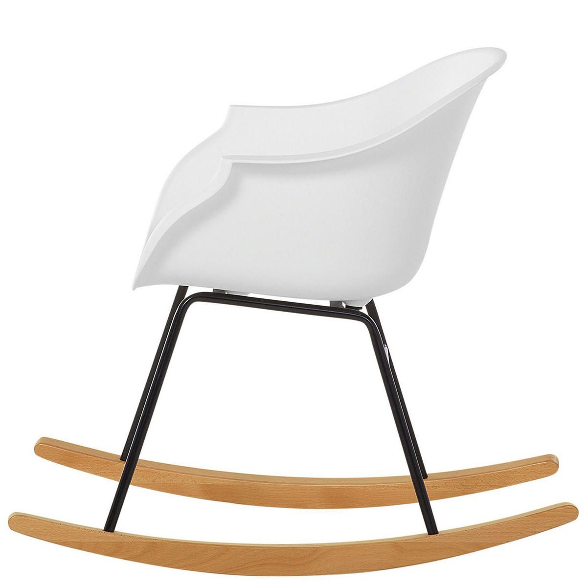 SCHAUKELSTUHL Kunststoff Weiß Harmony - Weiß, Kunststoff/Metall (56/73/82cm) - Beliani