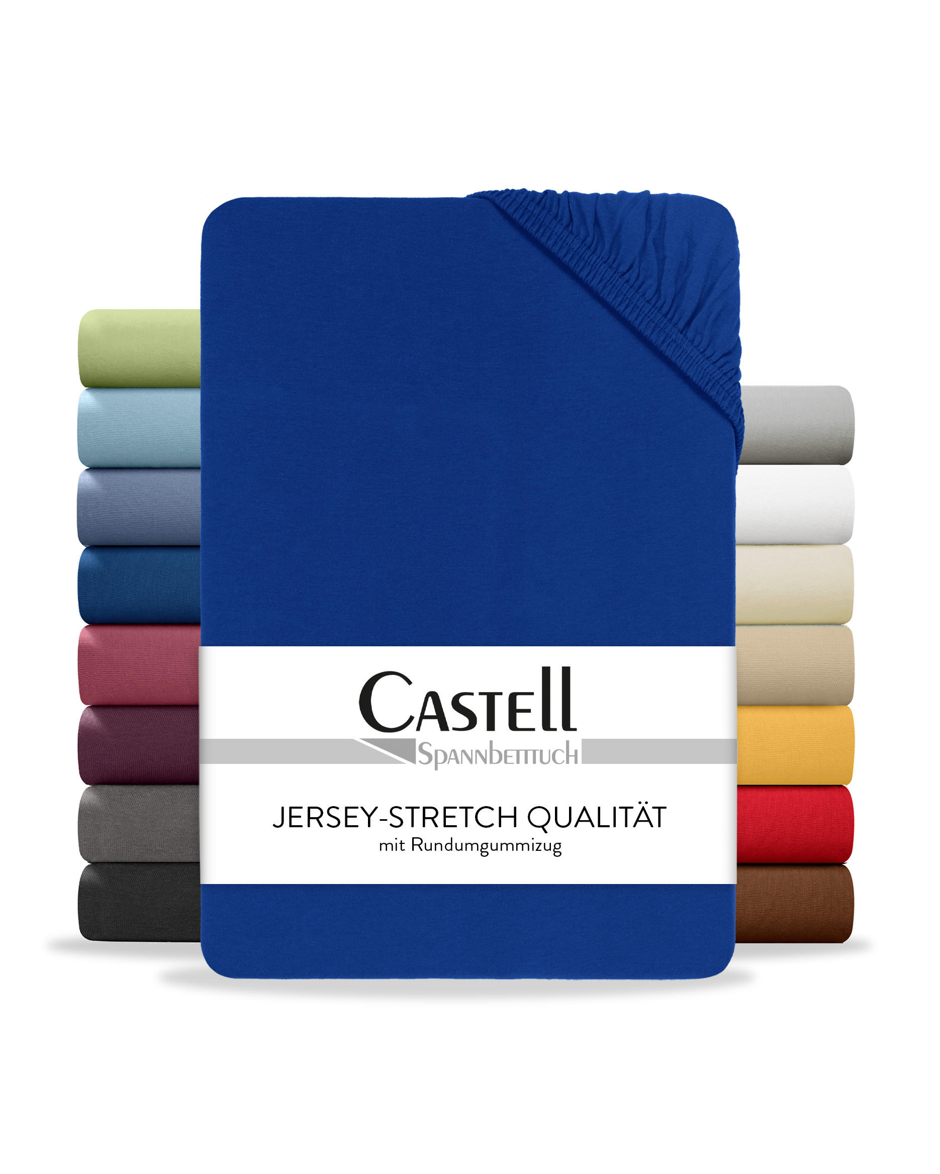 SPANNBETTTUCH Basic Jersey dunkelblau, 90x190 cm - 100x200 cm - Dunkelblau, Textil (100/200cm) - Castell