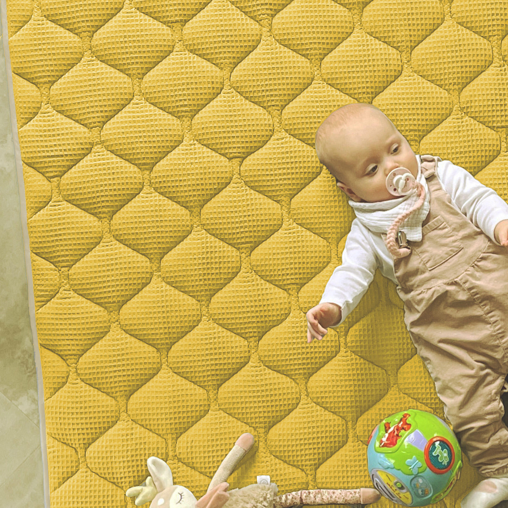 KRABBELDECKE Senfgelb 120x120cm - Gelb, Textil (120/120cm) - Sanosoft