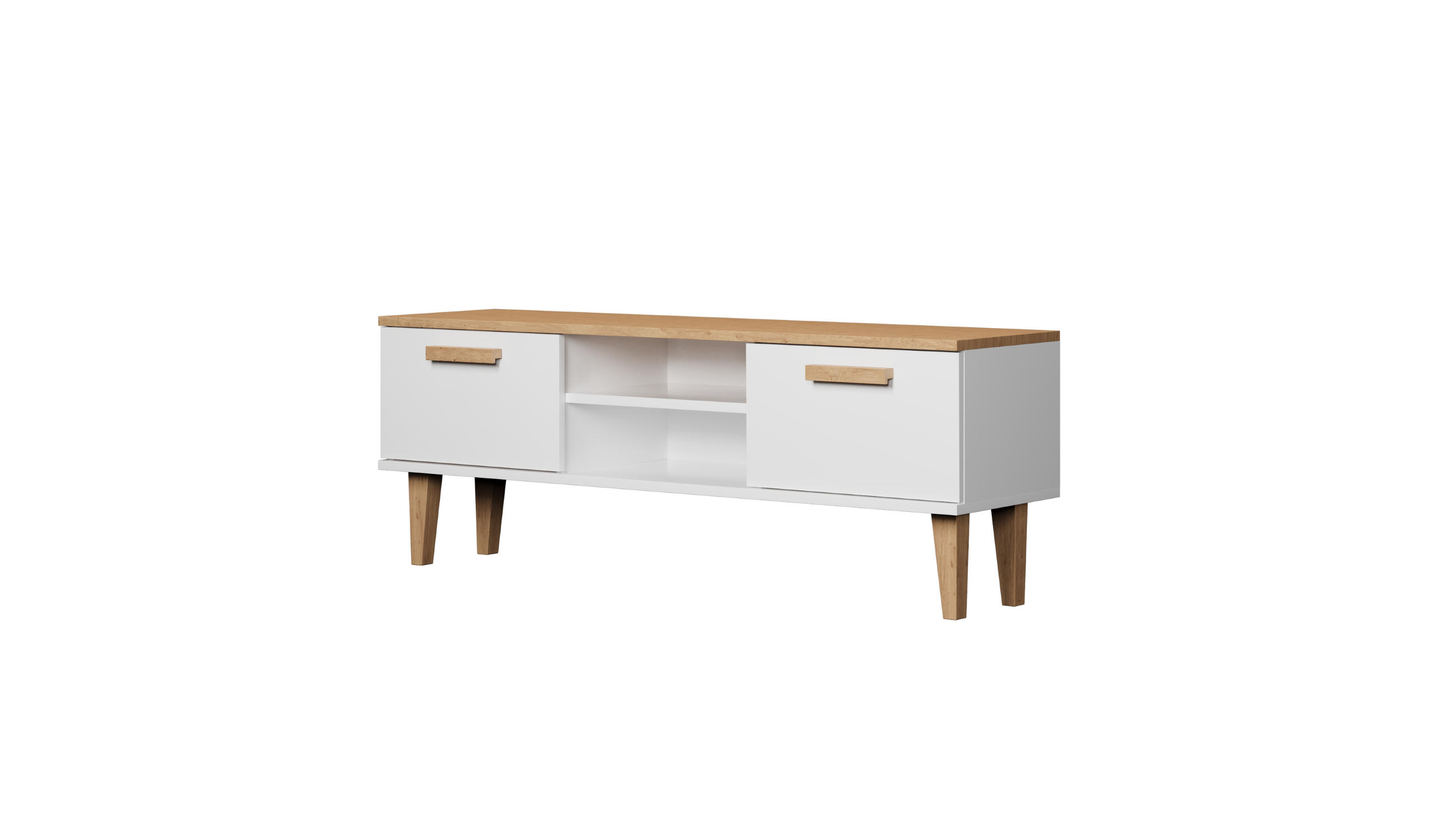 RAUMHIRSCH FURNITURE NÍZKÁ SKŘÍŇKA Denver bílá 120/47,2/35 cm