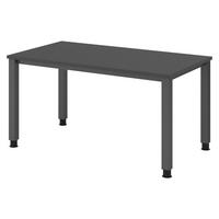 SCHREIBTISCH Serie-Q 80/140/74 cm in Graphitfarben/Graphitfarben - Graphitfarben, Holzwerkstoff (80/140/74cm) - bümö