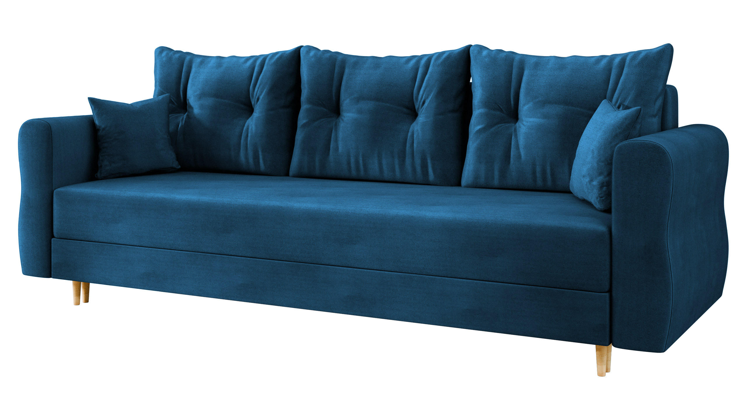 SCHLAFSOFA Zako S 3 - Blau/Naturfarben, Holz/Textil (231/85/77cm) - MIRJAN24