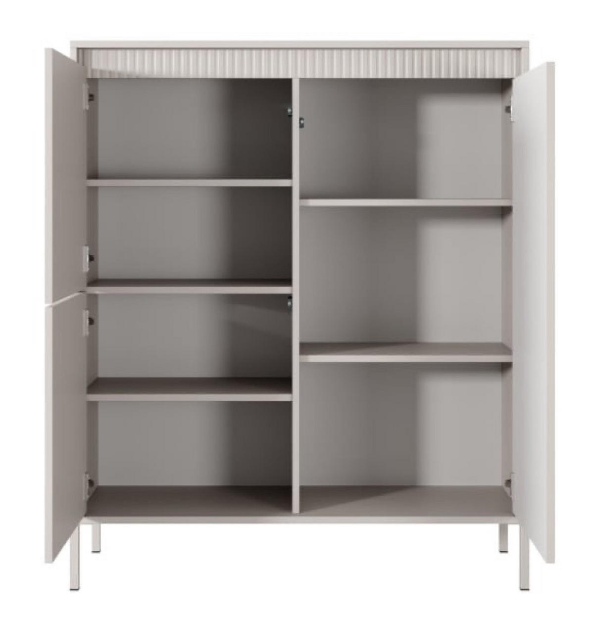 KOMMODE Beige ENSO Geriffelt 3 Türen - Beige, Holzwerkstoff (103.5/123.4/39.5cm) - Sepro Meble
