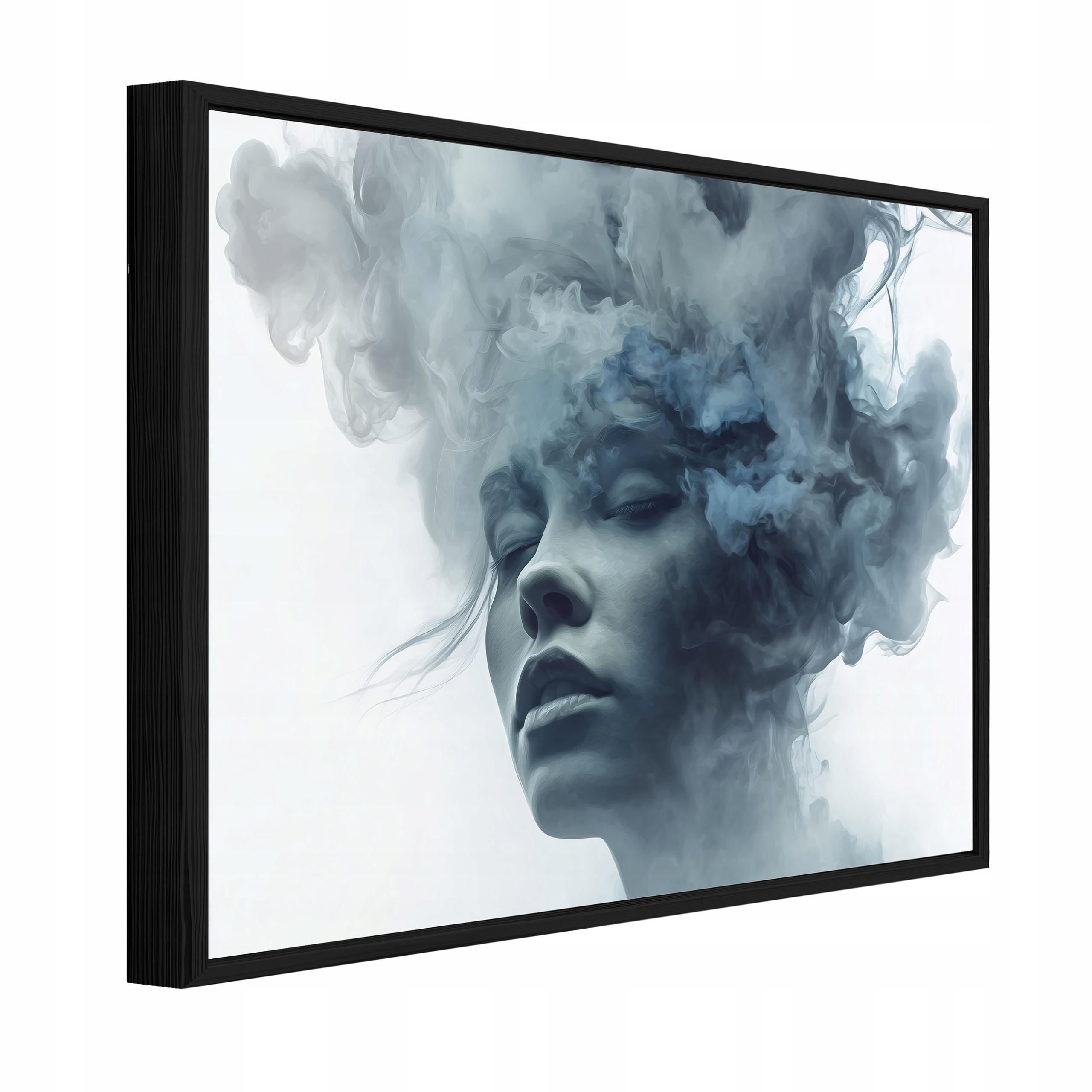 BILDER mit Rahmen Frau Abstraktion Blau 120x80 cm - Multicolor, Holzwerkstoff (120/80cm) - Wallarena