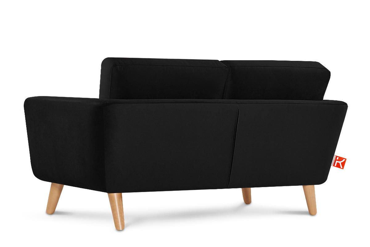 SOFA TAGIO mit Armlehnen, Schwarz - Schwarz/Braun, Buchenholz/Textil (153/80/84cm) - KONSIMO®
