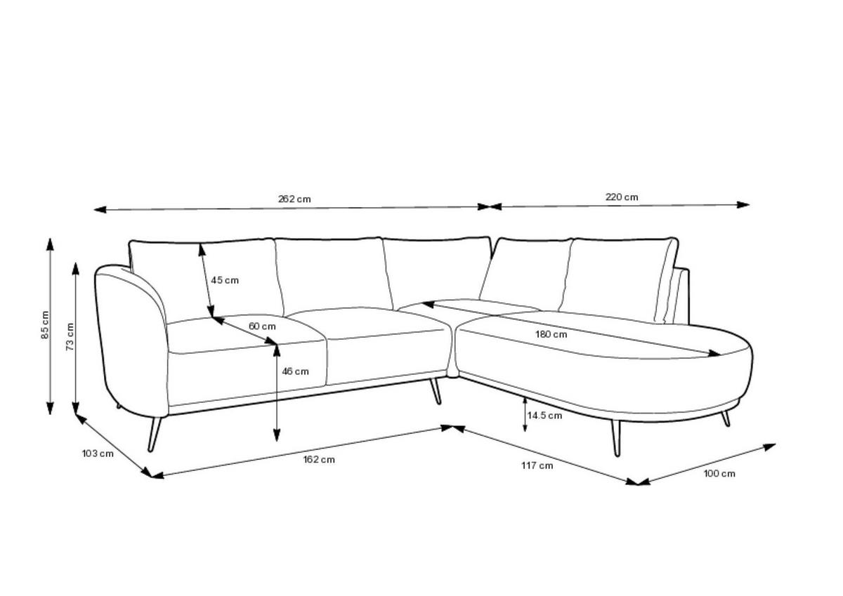 ECKSOFA STELVIO Beige 262x220x85 cm - Beige, Textil (262/220cm) - FURNLUX