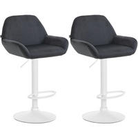 BARHOCKER 2er Set Samt schwarz - Schwarz/Weiß, Textil/Metall (51/89/52cm) - CLP