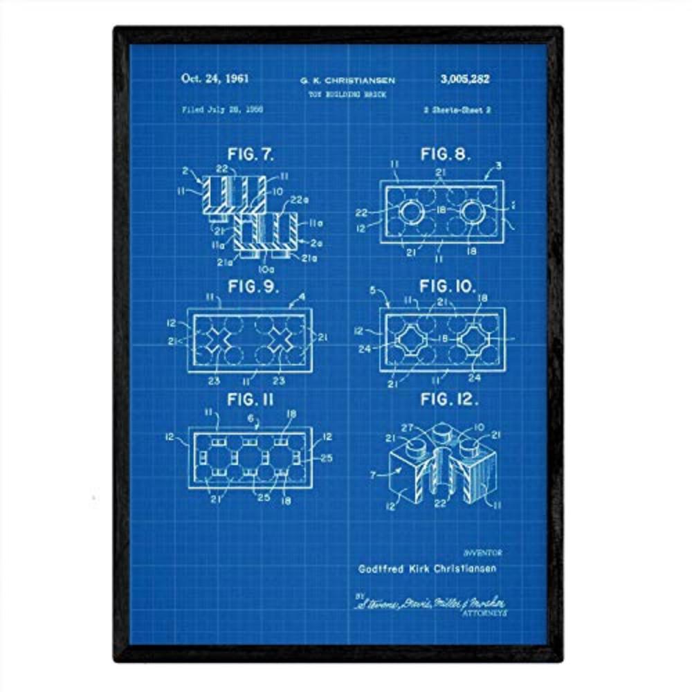 POSTER Antikes Patent A3 Schwarzer Rahmen - Schwarz, Papier (29.7/5/42cm) - Nacnic