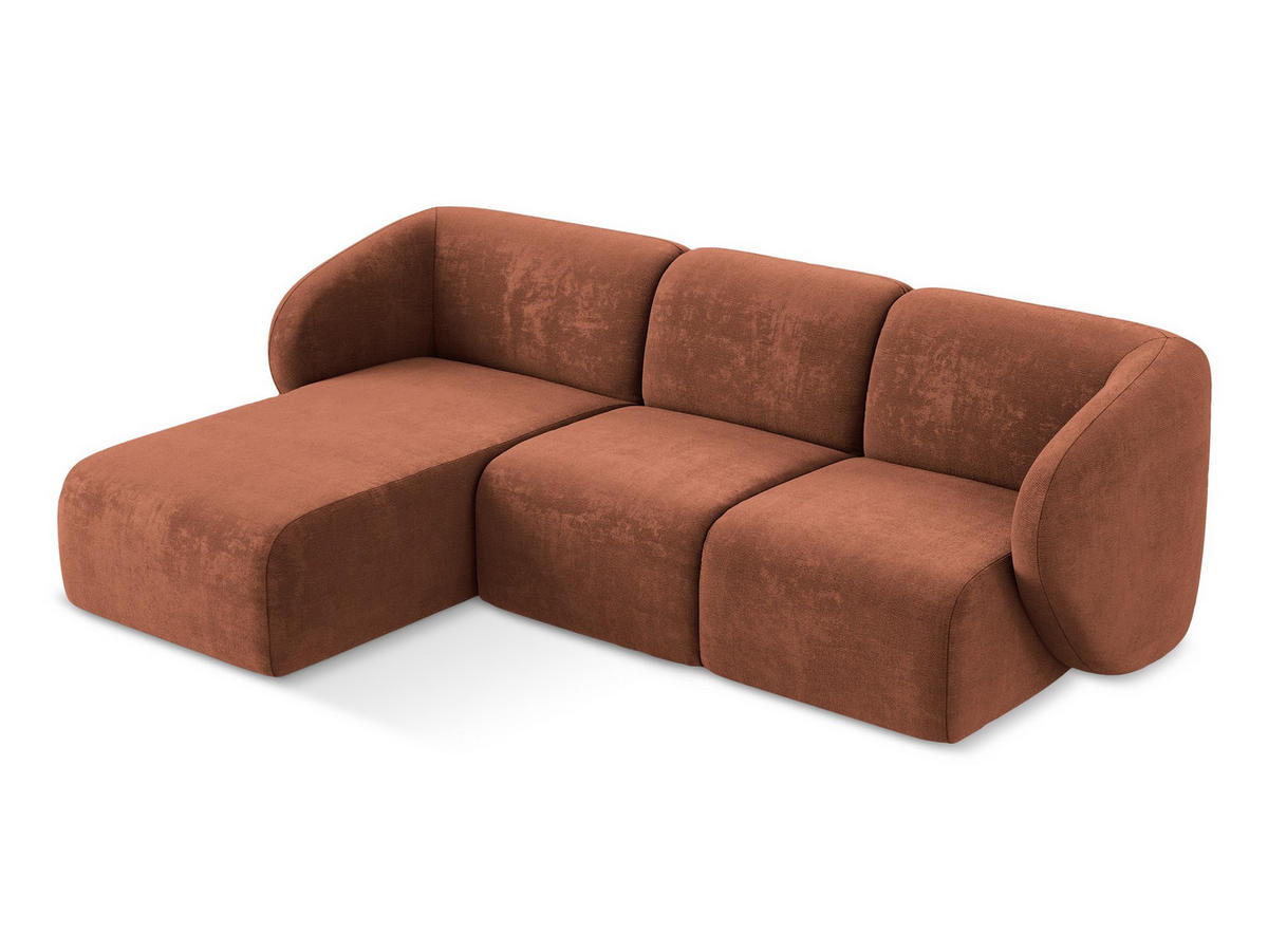 ECKSOFA Chenille Stoff Weiß - Schwarz/Weiß, Holzwerkstoff/Kunststoff (251/251cm) - Makamii